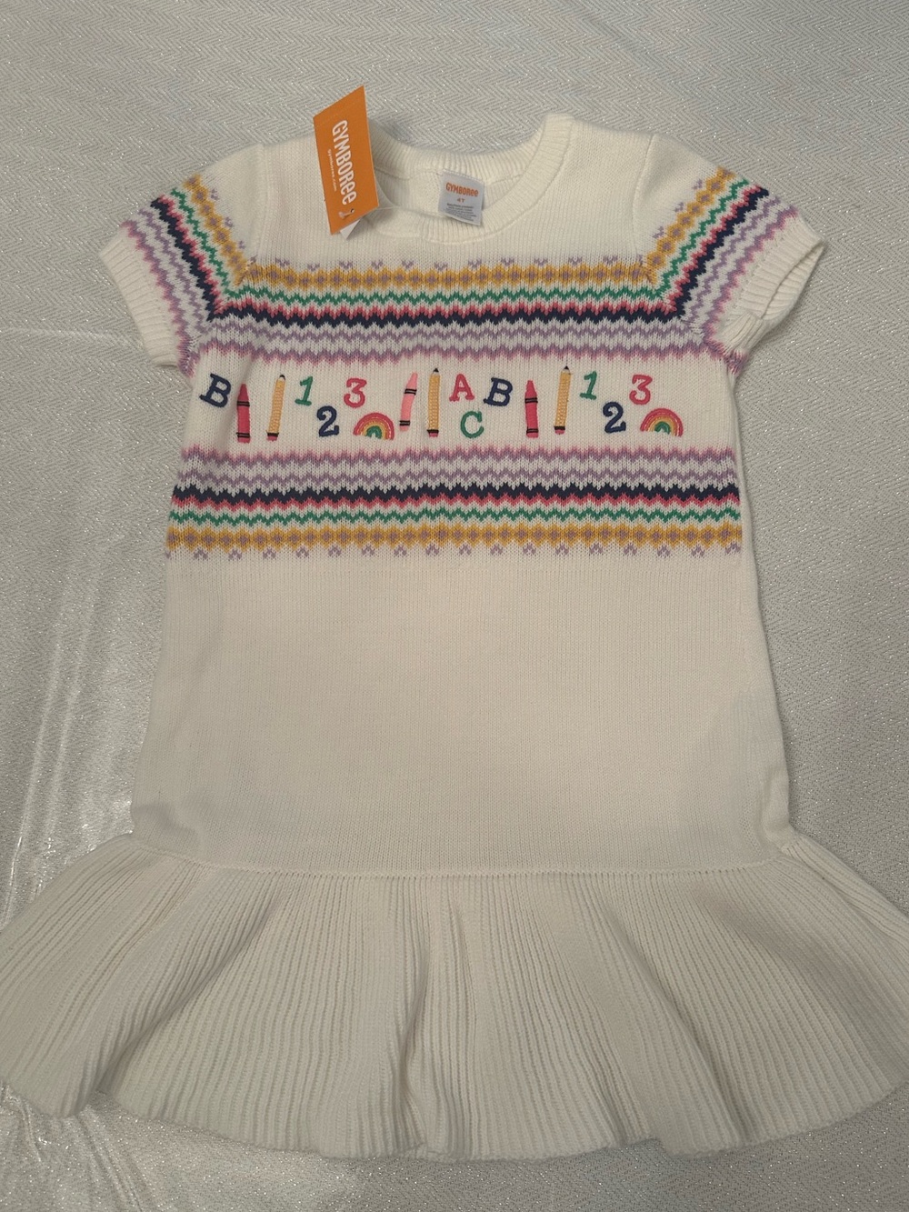 Toddler Girl 4T Gymboree NWT Cream Knit Schoolhouse Dress